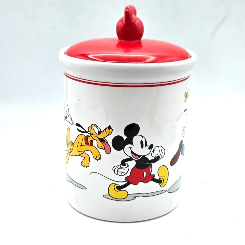 Disney Mickey & Friends‎ Cookie Jar With Red Mickey Ears Lid - Lid Seals